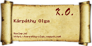 Kárpáthy Olga névjegykártya