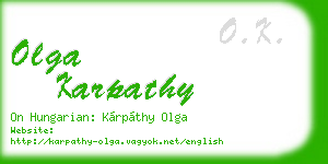 olga karpathy business card